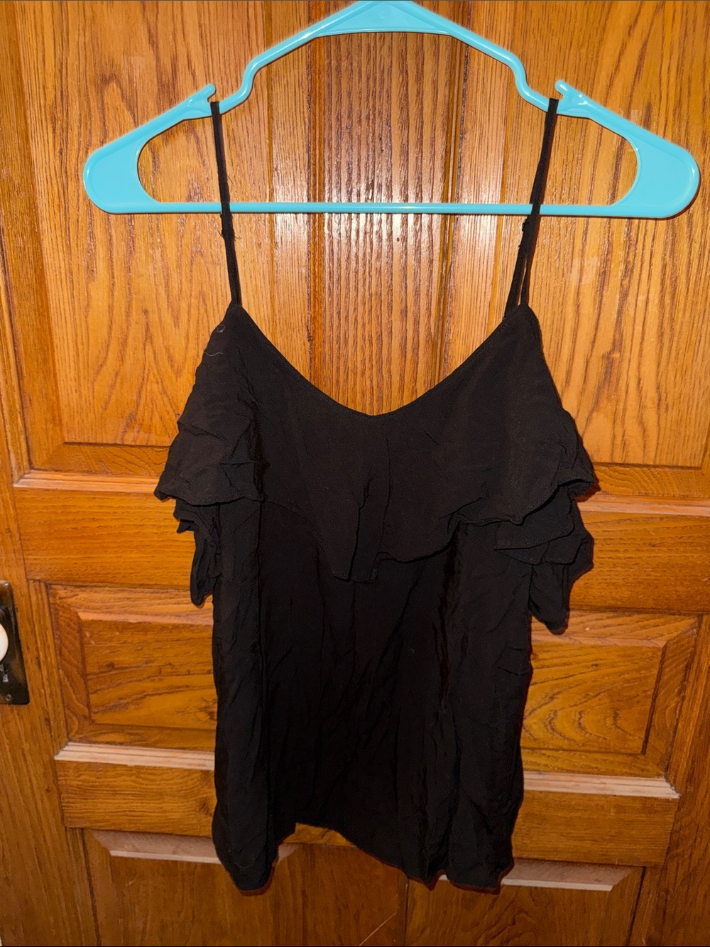 Old Navy Black Ruffle Cold-Shoulder Camisole